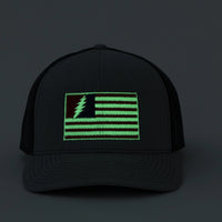 PHD Bolt Flag Glow In The Dark Heather Grey Snapback Trucker Hat