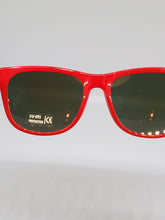 Red Hand Burned Bamboo Donut Frame Polarized Sunglasses