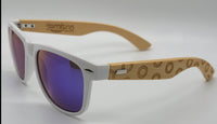 5 Pack of Bamboo Donut Frame Polarized Sunglasses with Mirror Tint Lenses