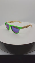 Neon Green Bamboo Donut Frame Sunglasses