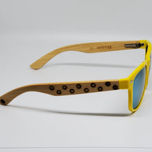 Yellow Hand Burned Bamboo Donut Frame Polarized Sunglasses