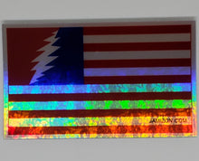 Grateful Flag Holographic Die Cut Sticker