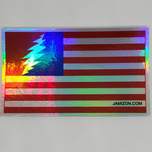 Grateful Flag Holographic Die Cut Sticker