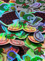 Martian Monster Holographic Die Cut Sticker