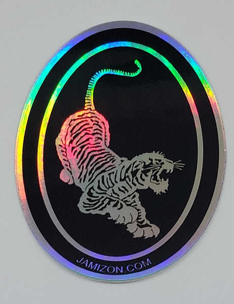 Tiger Holographic Die Cut Sticker