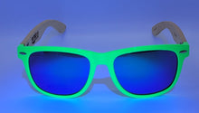 Neon Green Bamboo Donut Frame Sunglasses
