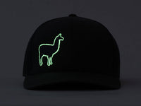 Phish Llama Silver and Navy Glow In The Dark on a Grey and Navy Blue Snapback Trucker Hat