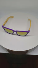 Purple Hand Burned Bamboo Donut Frame Polarized Sunglasses