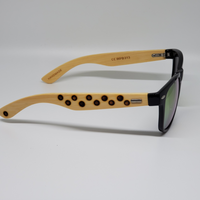 Black Hand Burned Bamboo Donut Frame Polarized Sunglasses