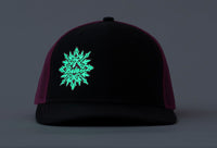 Phish Seven Below Snowflake Glow In The Dark Neon Pink and  Dark Grey Snapback Trucker Hat