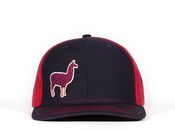 Phish Llama Navy blue and Red Glow In The Dark Snapback Trucker Hat